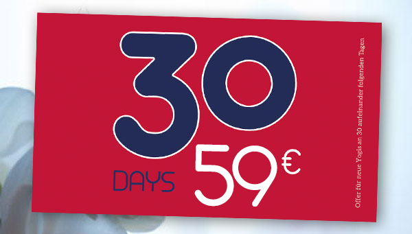 Schnupperangebot: 30 Tage Yoga für 59 Euro